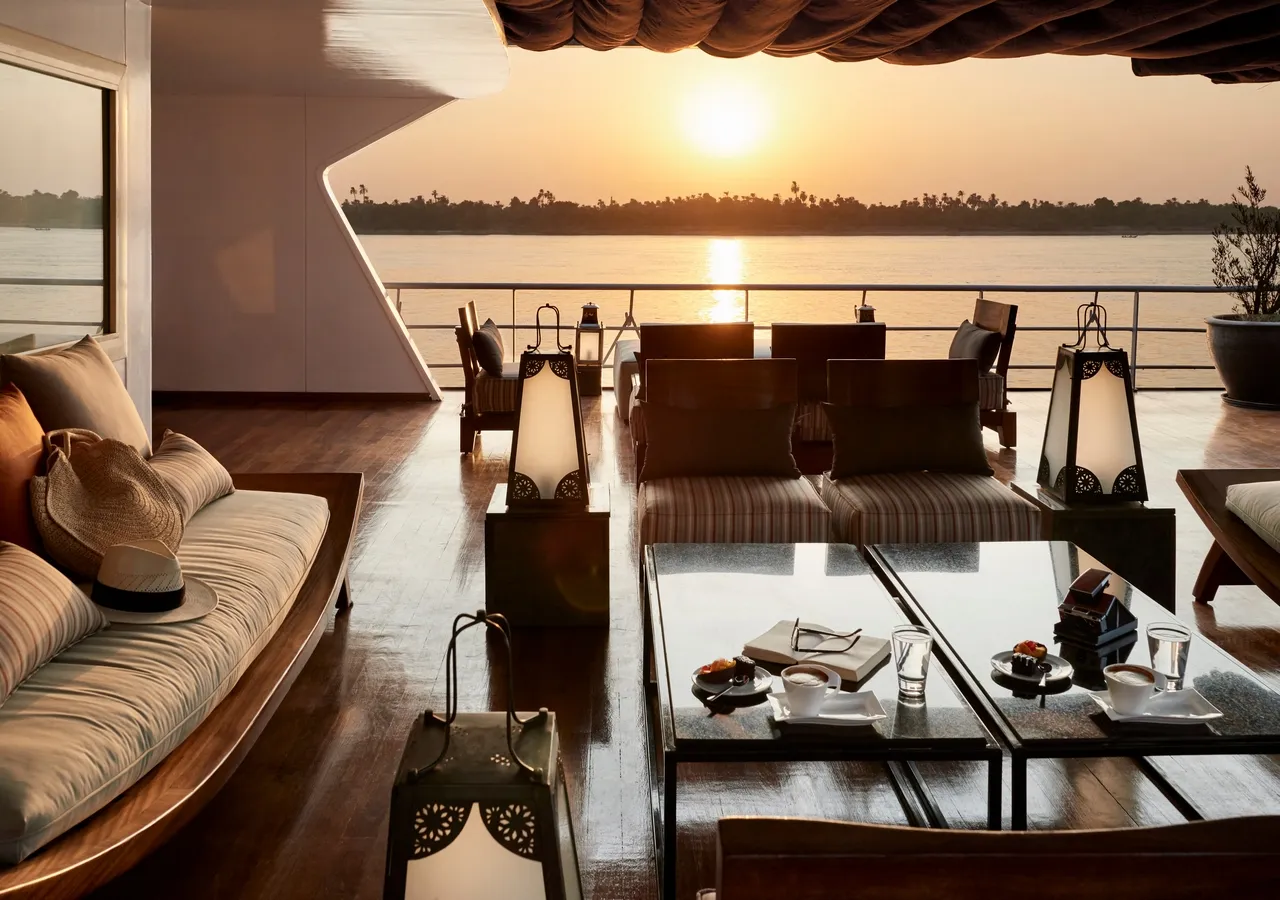 Sun deck of the Sanctuary Nile Adventurer Cruise Nile cruise